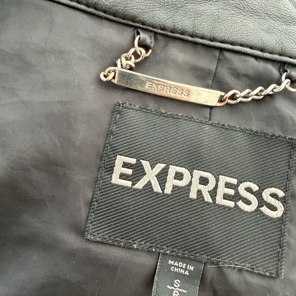 Express Black Faux Leather Jacket - Picture 8 of 8
